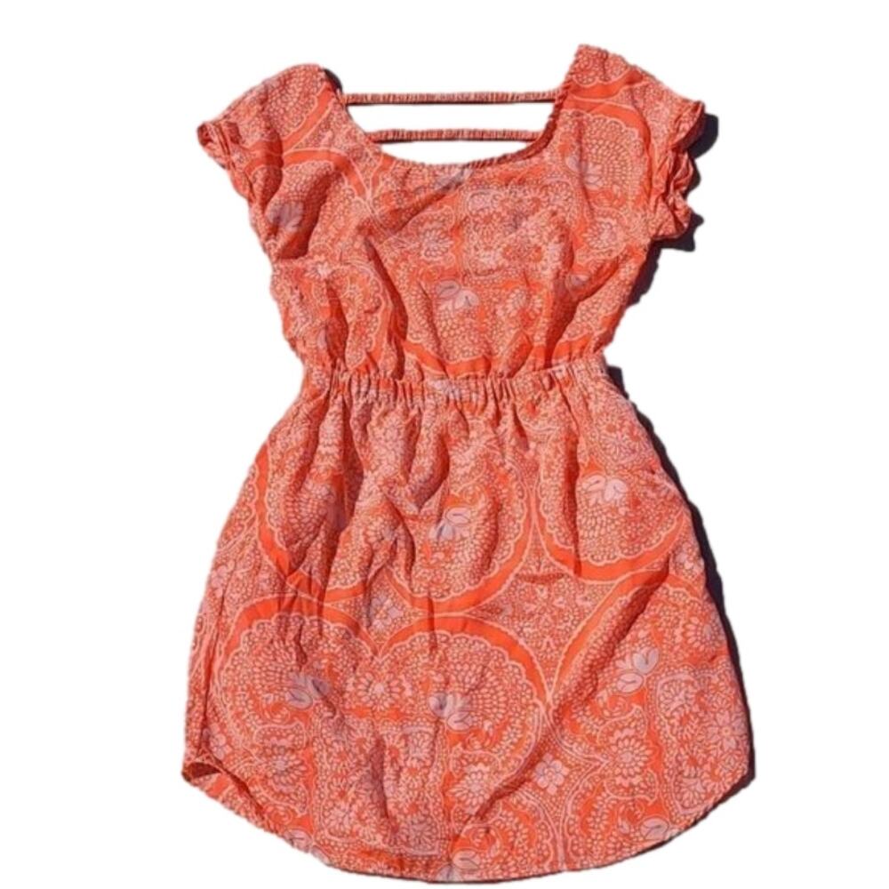American Eagle neon pink white summer dress